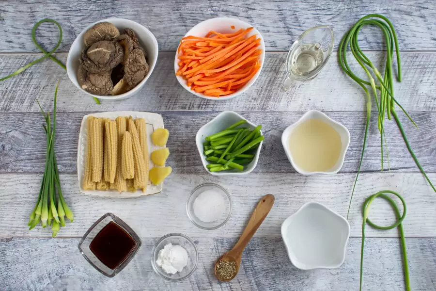 Ingredients for Vegan Stir Fried Garlic Scape