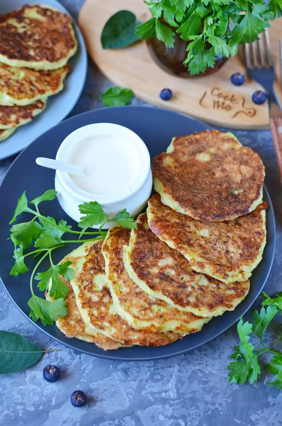 Zucchini Cheddar Pancakes
