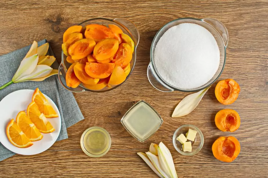 Ingredients for Apricot and Orange Blossom Jam