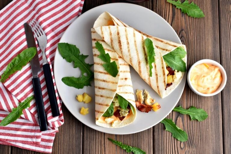 Step 9 - Bacon Arugula and Egg Wraps