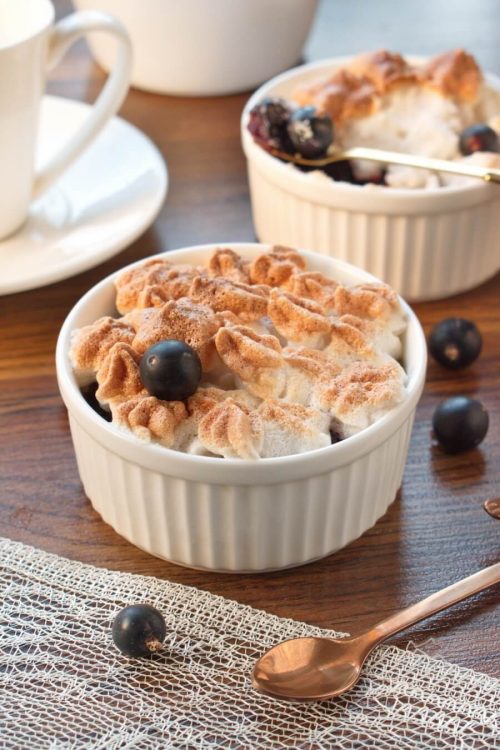 Blackcurrant Queen of Puddings