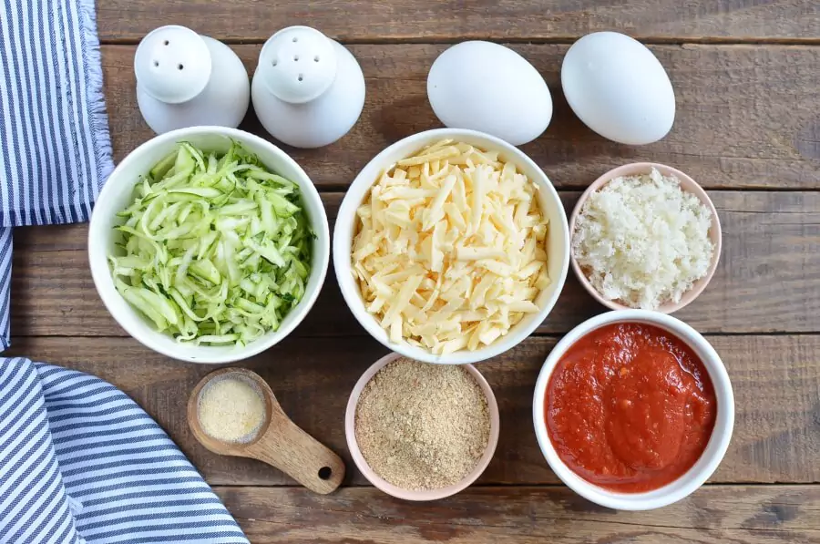 Ingredients for Cheesy Zucchini Tots