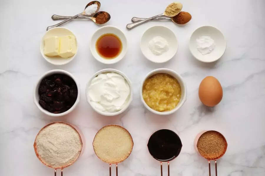 Ingredients for Cherry Gingerbread Muffins