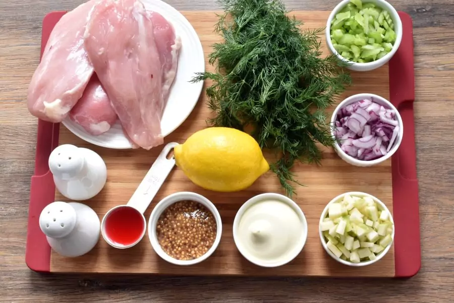 Ingredients for Chicken Salad Sandwich