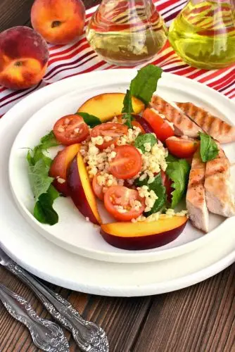 Chicken and Bulgur Salad with Peaches