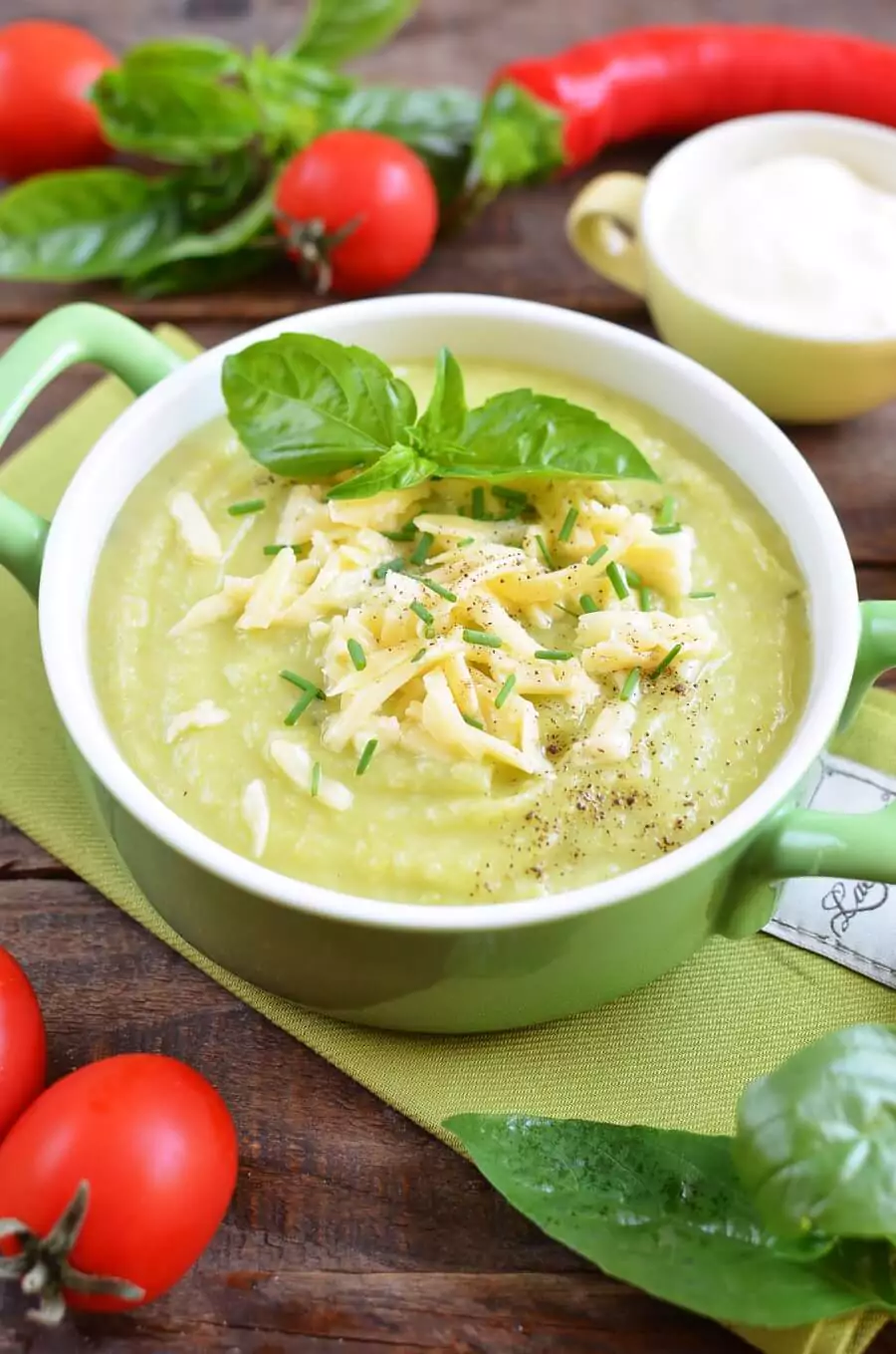 Courgette, Potato and Cheddar Soup