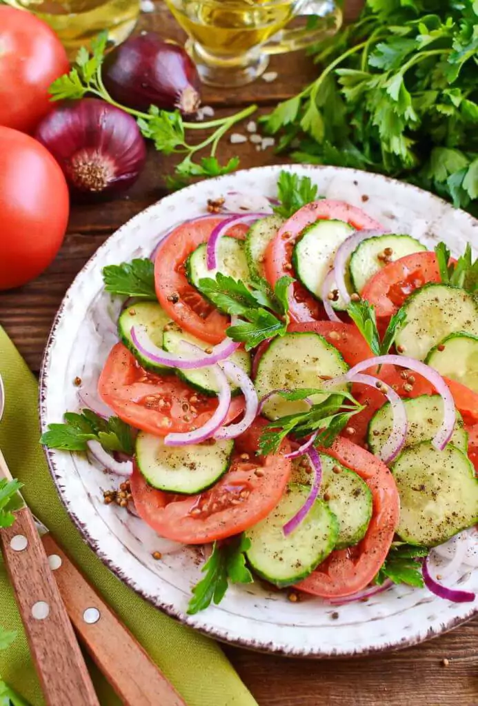 Vegan Cucumber Tomato Salad