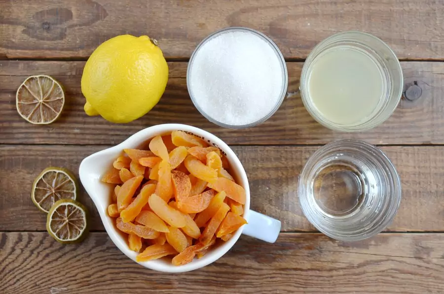 Ingredients for Dried Apricot Jam