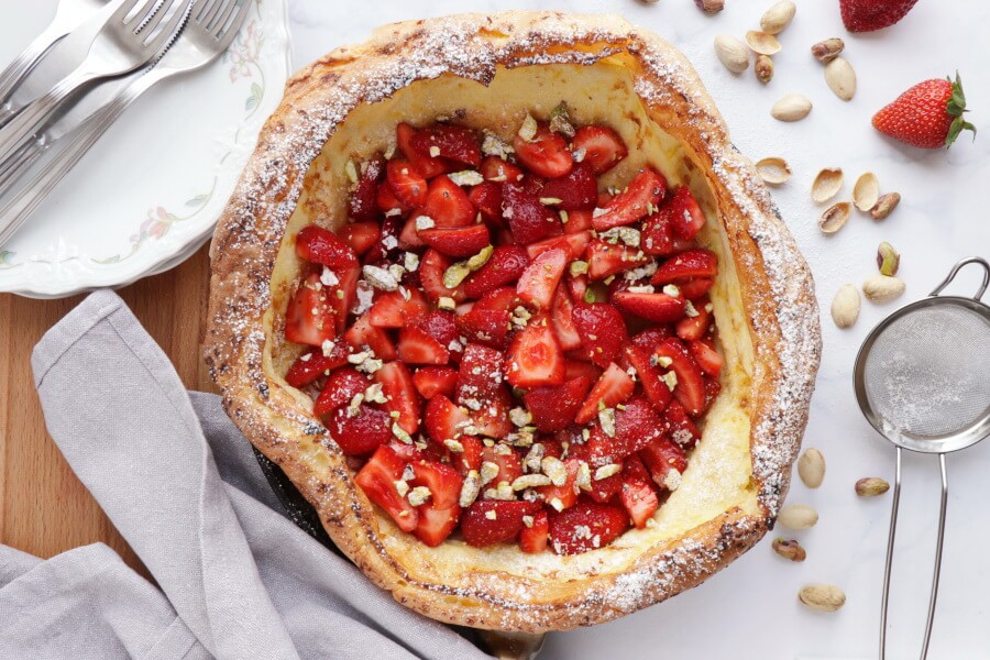 Dutch Baby with Strawberries and Pistachios Recipe - Cook ...