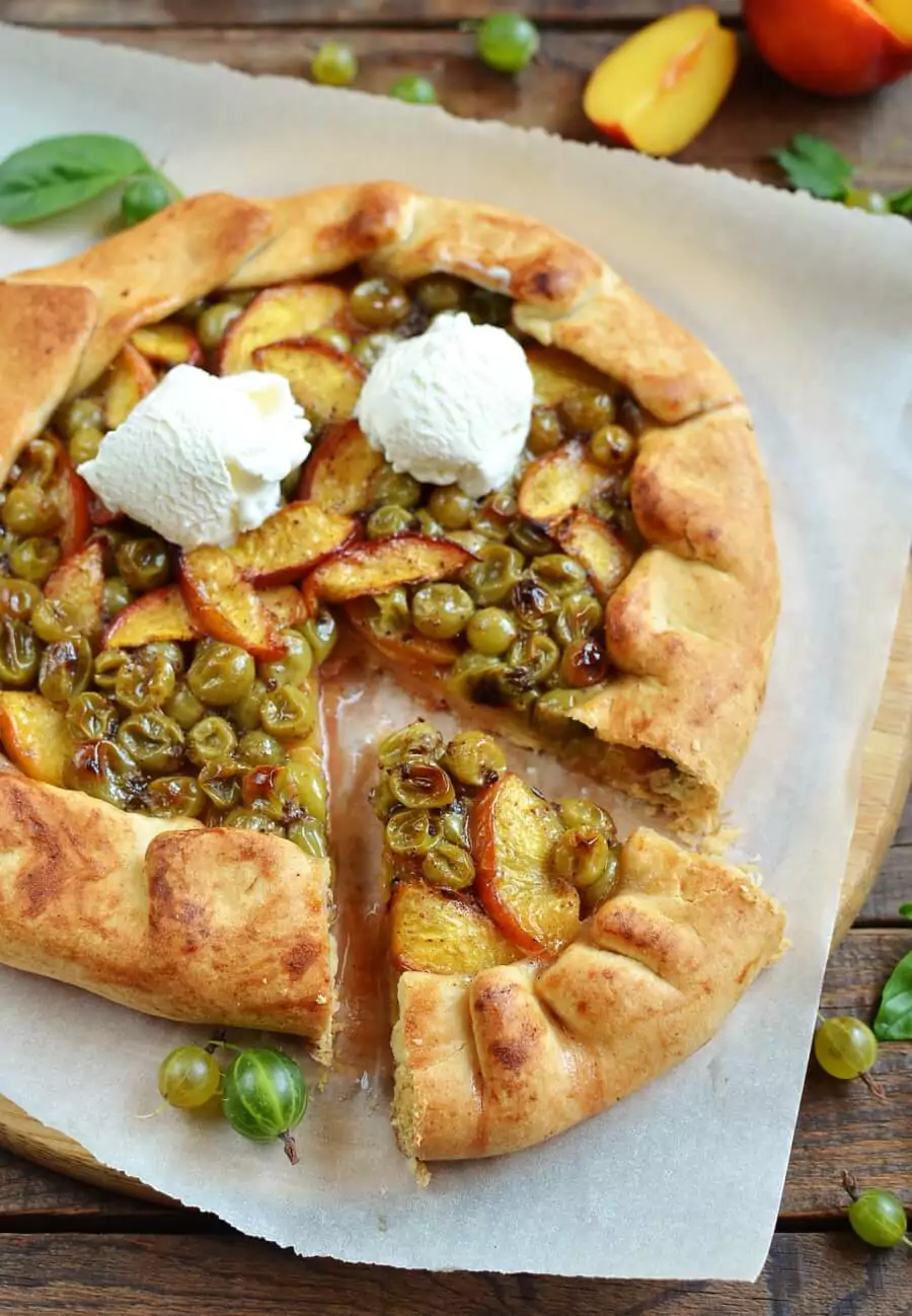 Gooseberry Nectarine Galette