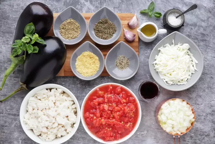 Ingredients for Gluten Free Eggplant Lasagna