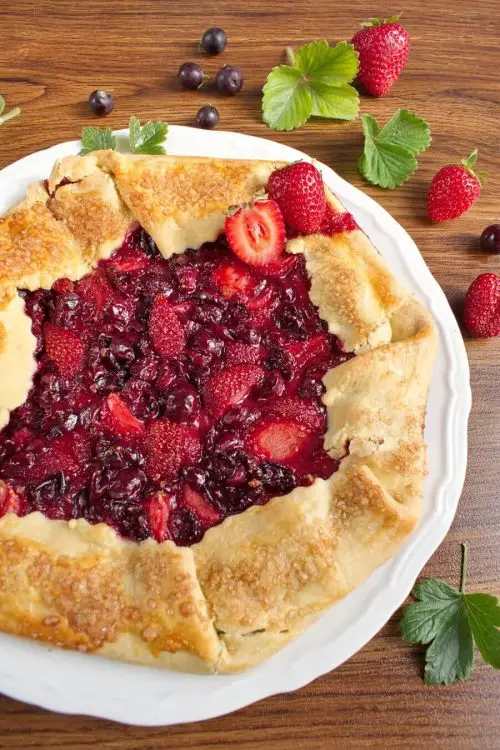 Gooseberry and Strawberry Galette
