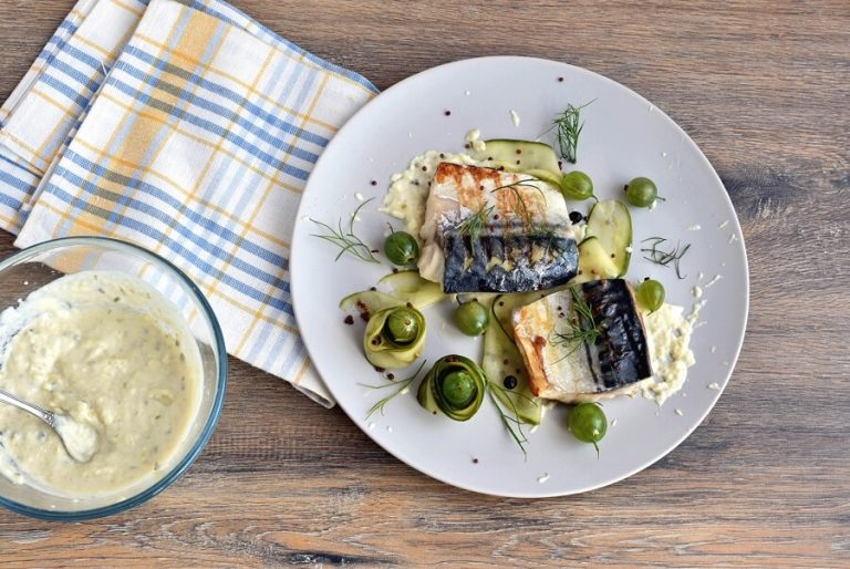 Step 9 - Grilled Mackerel with Pickled Gooseberry Ketchup