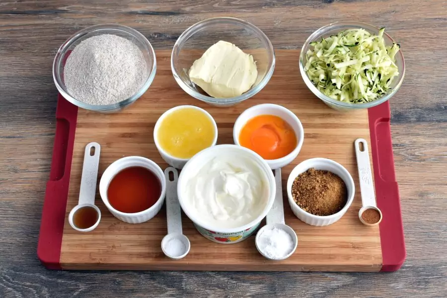 Ingredients for Healthy Greek Yogurt Zucchini Pancakes