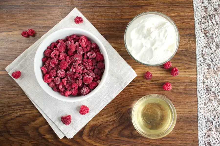 Ingredients for Healthy Raspberry Frozen Yogurt