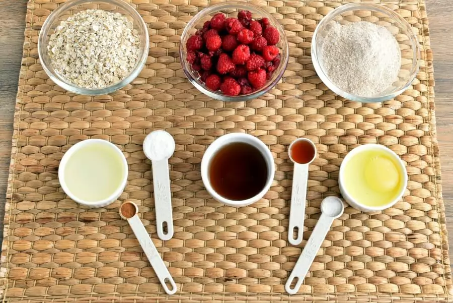 Ingredients for Healthy Raspberry Oatmeal Cookies
