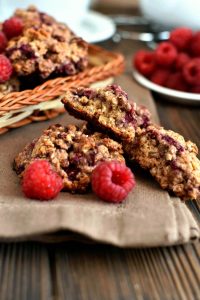Healthy Raspberry Oatmeal Cookies