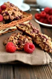 Healthy Raspberry Oatmeal Cookies