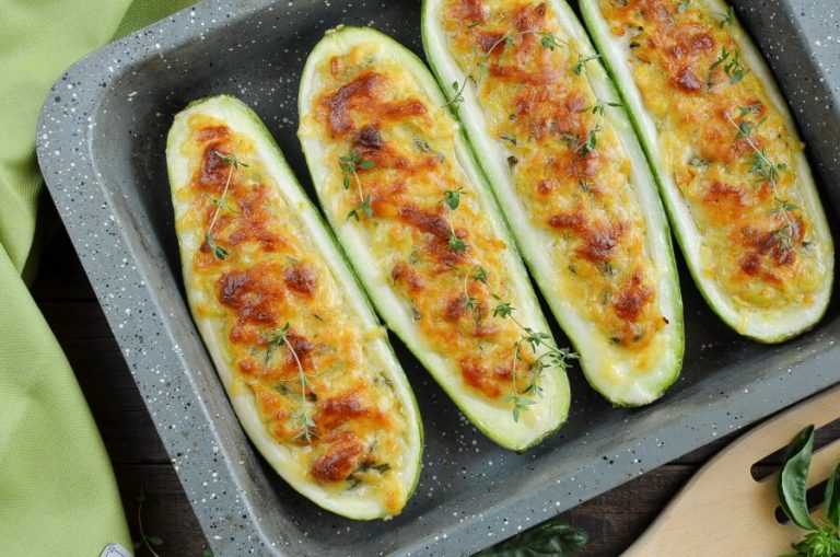 Step 8 - Herby Stuffed Courgettes