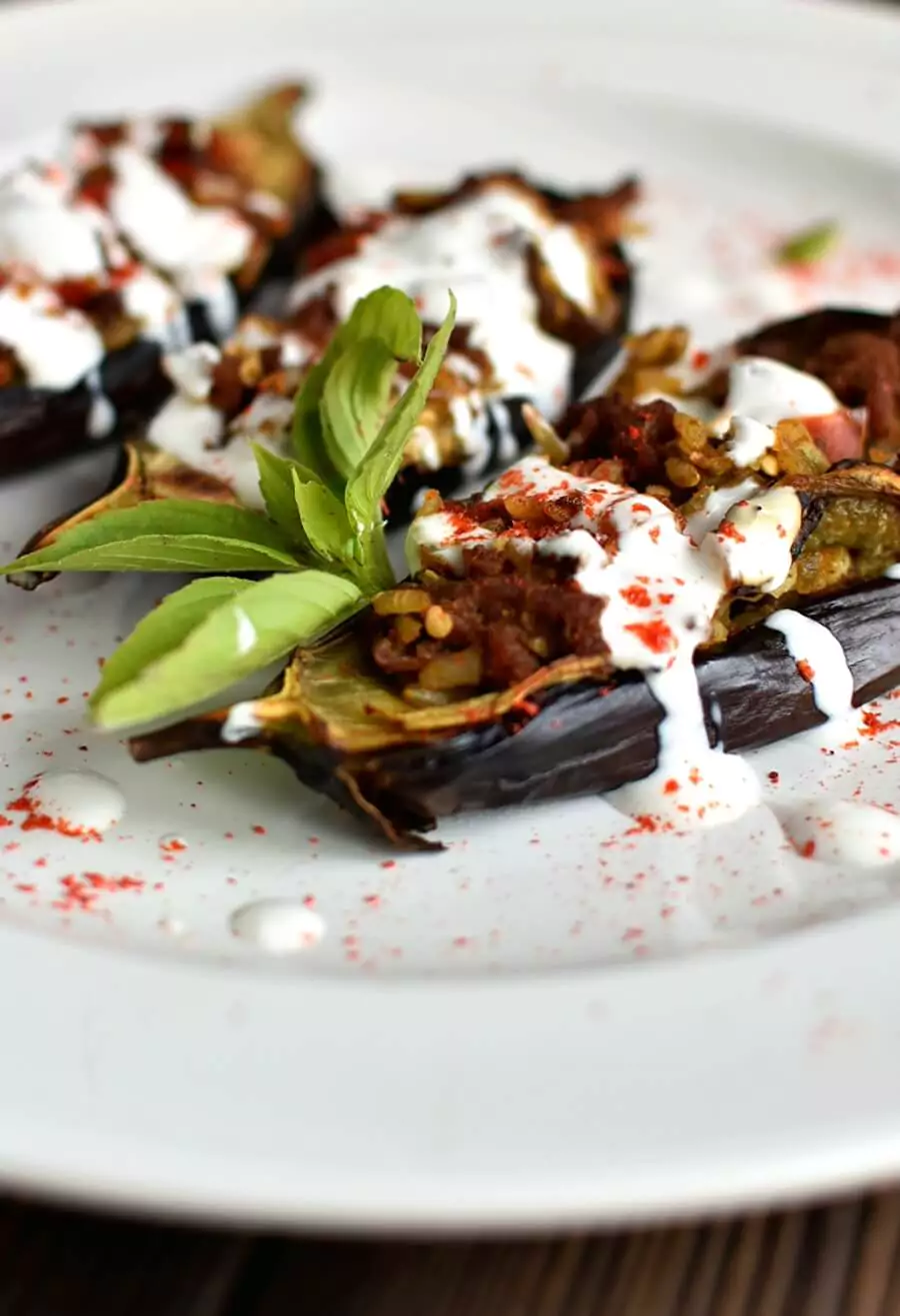 Gluten Free Lamb Stuffed Eggplant