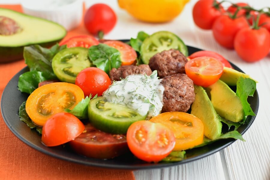 Meatball and Tomato Salad Recipe-Homemade Meatball and Tomato Salad-Delicious Meatball and Tomato Salad