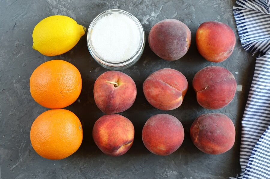Ingridiens for Peach Marmalade (No Pectin)