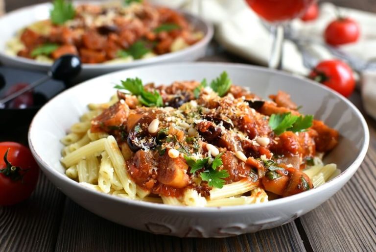 Pasta with Eggplant Tomato Sauce Recipe Cook.me Recipes