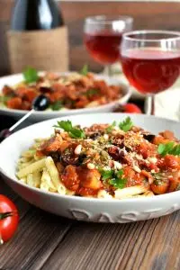 Pasta with Eggplant Tomato Sauce