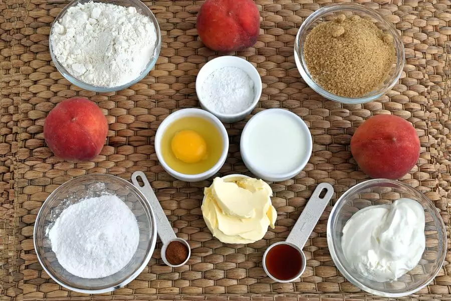 Ingredients for Peach Cobbler Coffee Cake