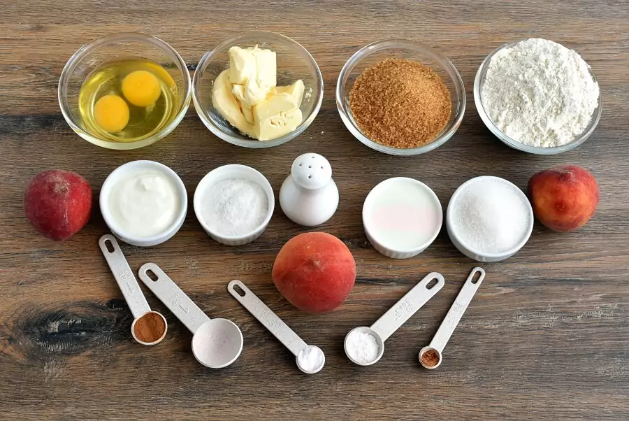 Ingredients for Peach Streusel Muffins