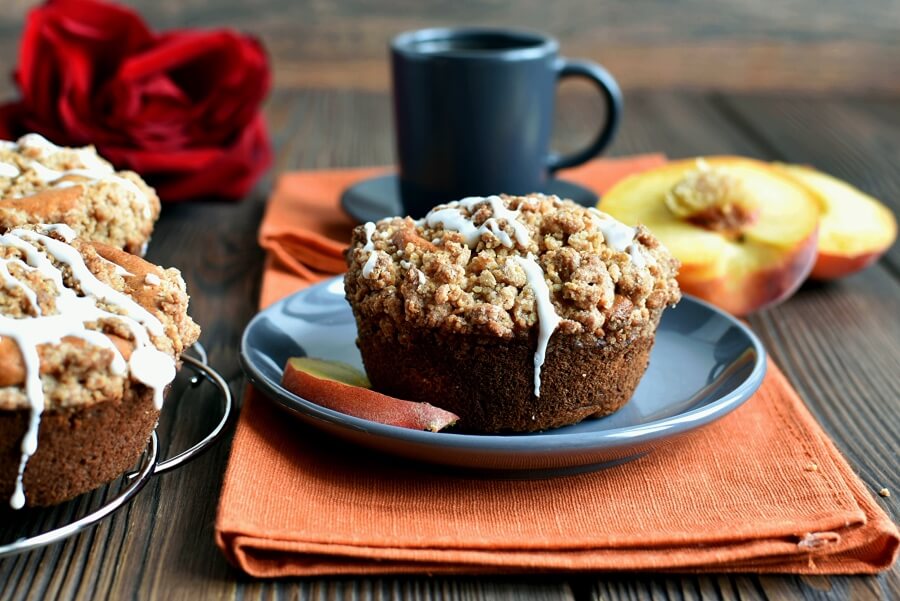 Peach Streusel Muffins Recipe-How to make Peach Streusel Muffins-Delicious Peach Streusel Muffins