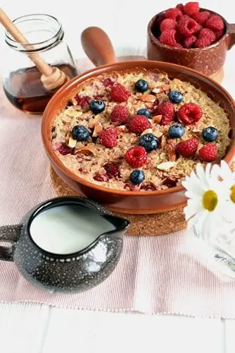 Vegan Raspberry Almond Baked Oatmeal