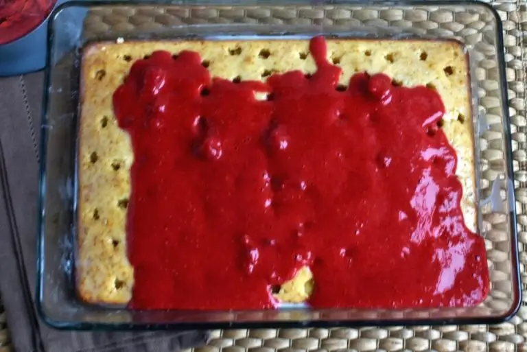Step 7 - Raspberry Almond Poke Cake