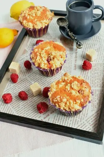 Raspberry Lemon Crumb Muffins