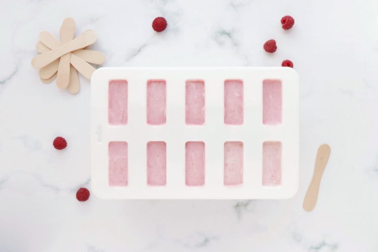Step 2 - Raspberry Vanilla Yogurt Popsicles
