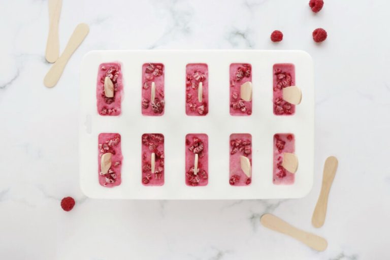 Step 3 - Raspberry Vanilla Yogurt Popsicles