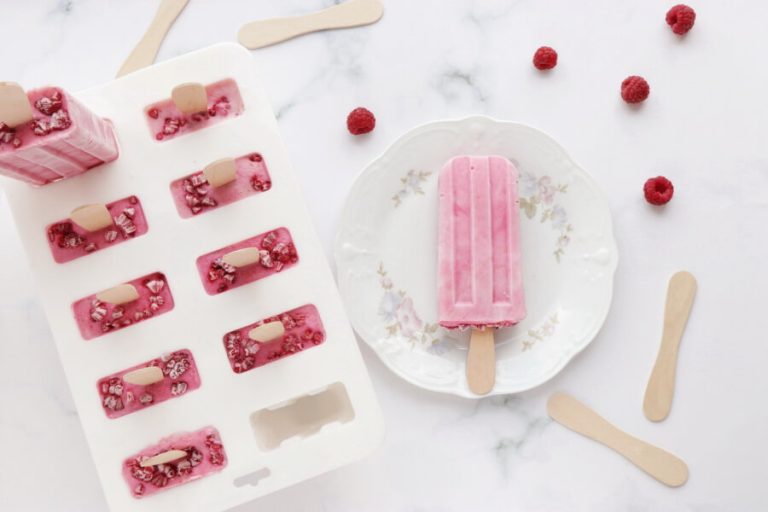 Step 4 - Raspberry Vanilla Yogurt Popsicles