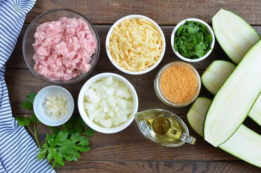 Ingredients for Sausage and Herb Stuffed Courgettes