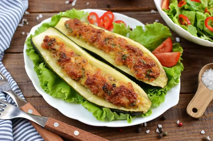Sausage and Herb Stuffed Courgettes