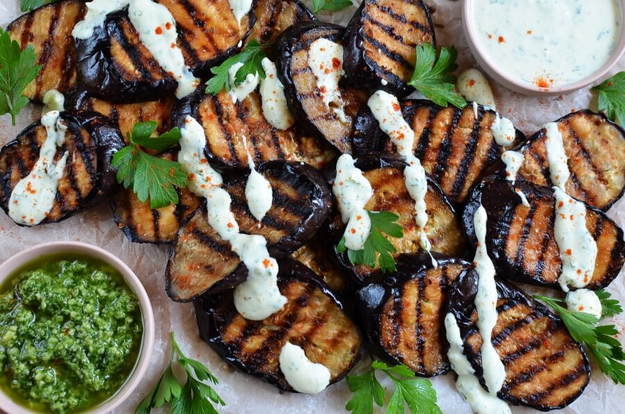 Smoky Grilled Eggplant Recipe-How To Make Smoky Grilled Eggplant-Delicious Smoky Grilled Eggplant