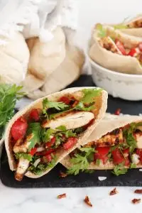Spicy Chicken Tomato Pitas