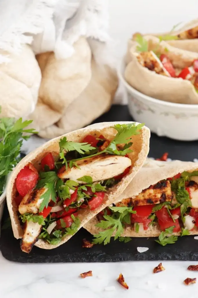 Spicy Chicken Tomato Pitas