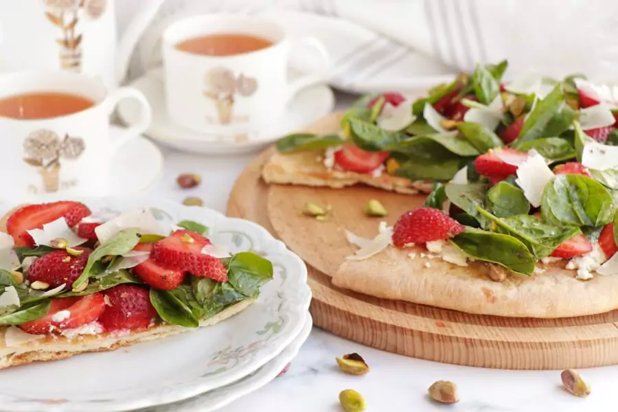 Strawberry, Pistachio and Goat Cheese Pizza