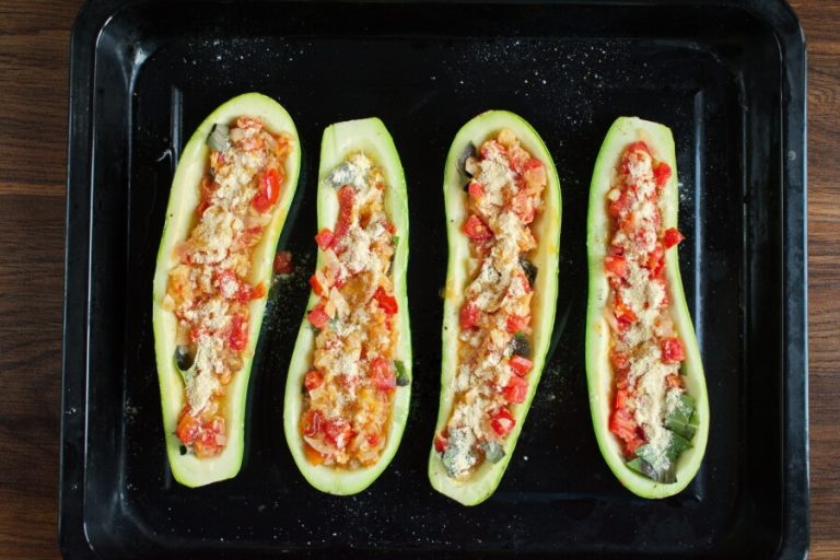Step 8 - Stuffed Courgettes with Rocket Salad