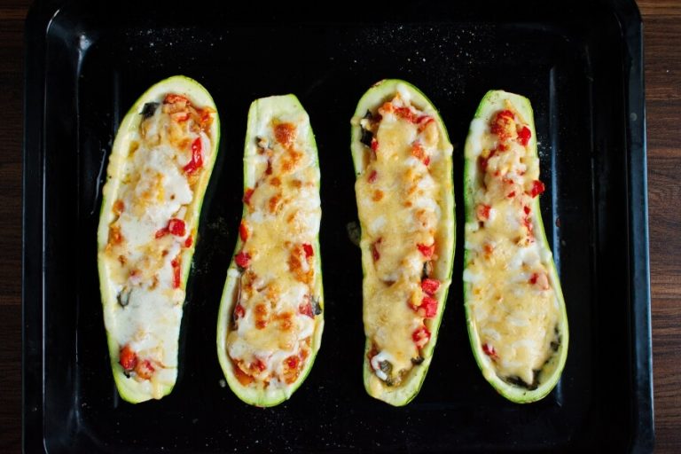 Step 9 - Stuffed Courgettes with Rocket Salad
