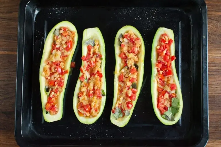 Step 8 - Stuffed Courgettes with Rocket Salad