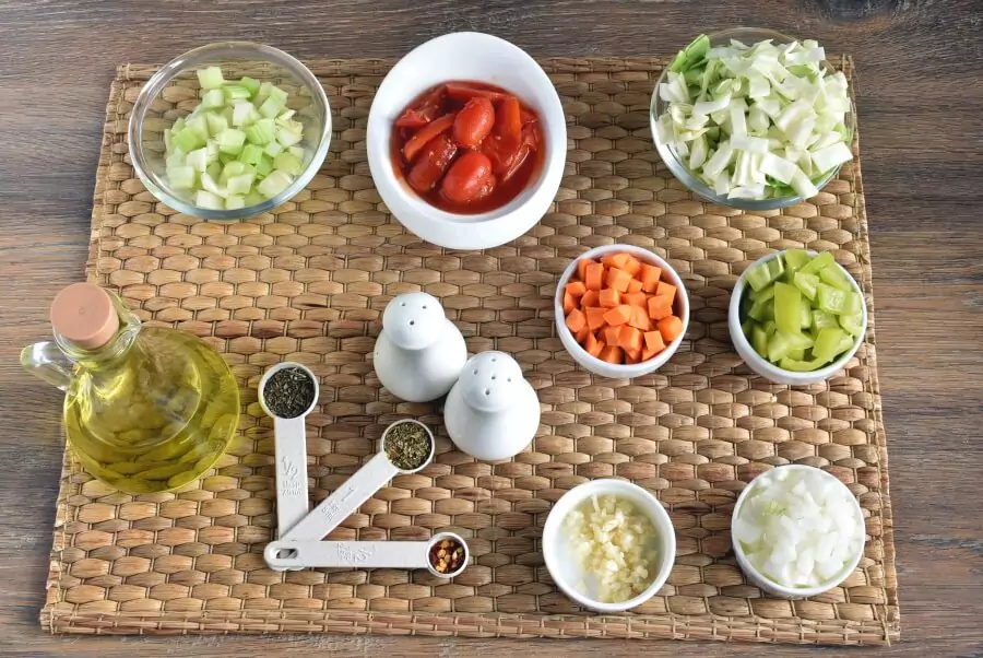 Ingredients for The Best Detox Cabbage Soup