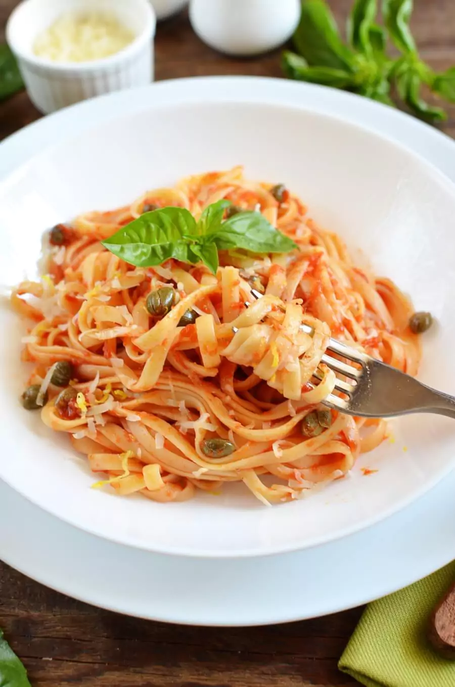 Tomato and Caper Linguine