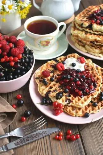 Vegan Triple Berry Waffles