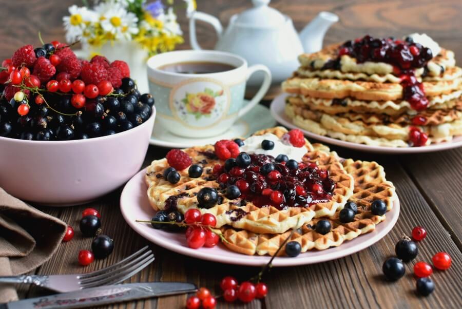 Vegan Triple Berry Waffles